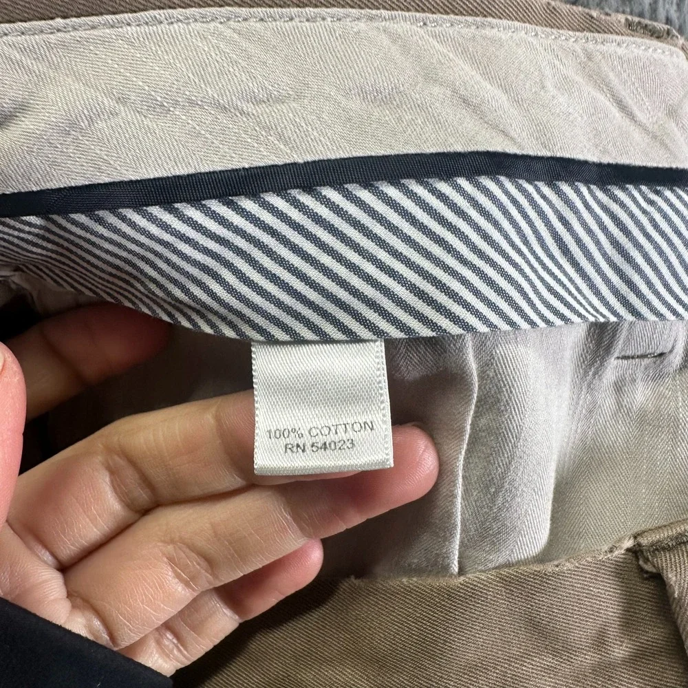 Banana Republic‎ Gavin Pant Mens 33x34 Brown Cotton Chino Straight Preppy Career